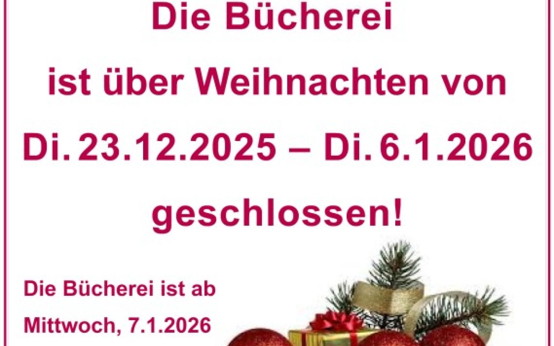 Weihnachten geschlossen
